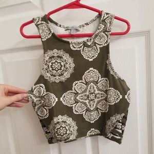 Olive green crop top